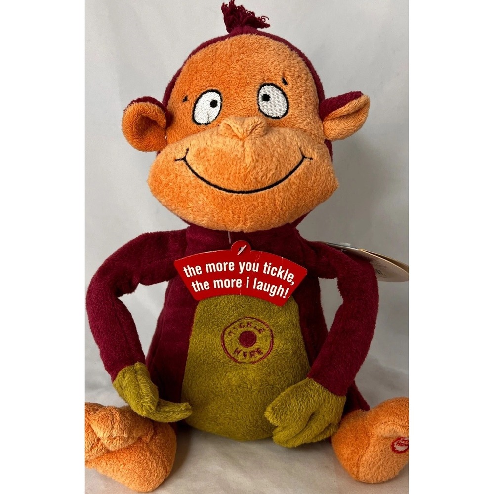 Hallmark Totally Ticklish Monkey Plush Laughing Sound Motion Stuffed Animal Tags